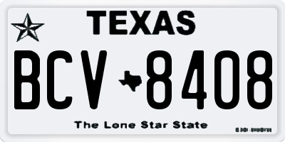 TX license plate BCV8408