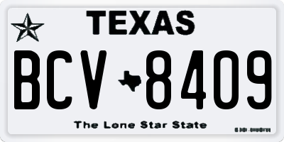 TX license plate BCV8409