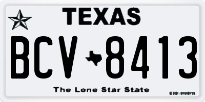 TX license plate BCV8413