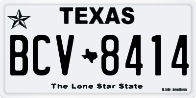 TX license plate BCV8414