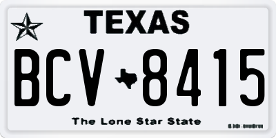 TX license plate BCV8415