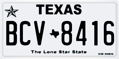 TX license plate BCV8416