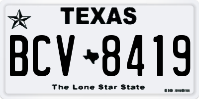 TX license plate BCV8419