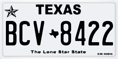 TX license plate BCV8422