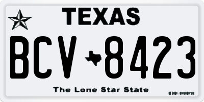 TX license plate BCV8423