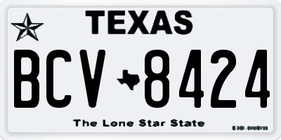 TX license plate BCV8424