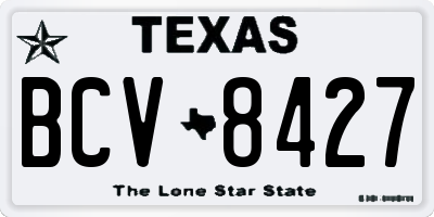 TX license plate BCV8427