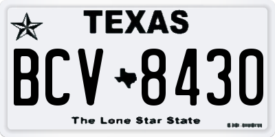 TX license plate BCV8430