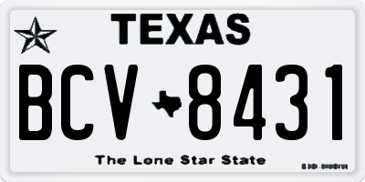TX license plate BCV8431