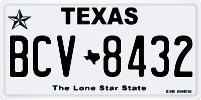 TX license plate BCV8432