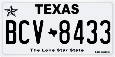 TX license plate BCV8433