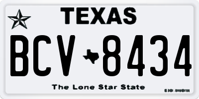 TX license plate BCV8434