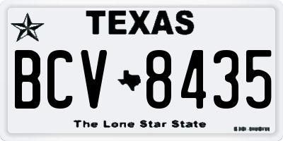 TX license plate BCV8435