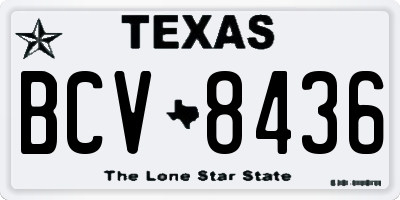 TX license plate BCV8436