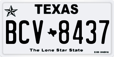 TX license plate BCV8437