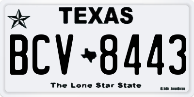 TX license plate BCV8443