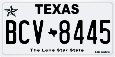 TX license plate BCV8445