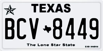 TX license plate BCV8449