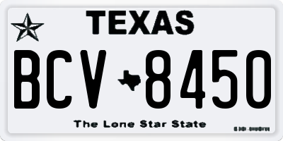 TX license plate BCV8450