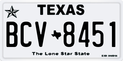 TX license plate BCV8451