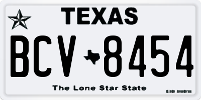 TX license plate BCV8454