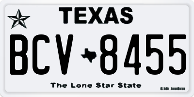 TX license plate BCV8455