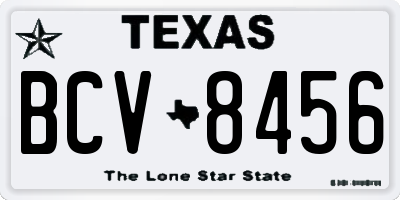 TX license plate BCV8456