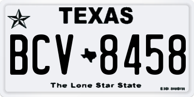 TX license plate BCV8458