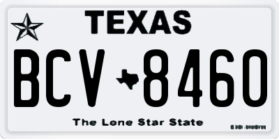 TX license plate BCV8460