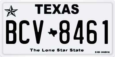 TX license plate BCV8461