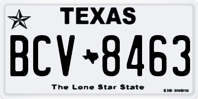 TX license plate BCV8463
