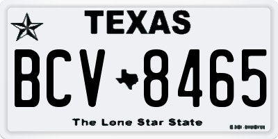 TX license plate BCV8465
