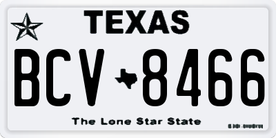 TX license plate BCV8466