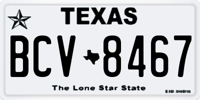 TX license plate BCV8467