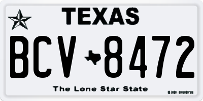 TX license plate BCV8472