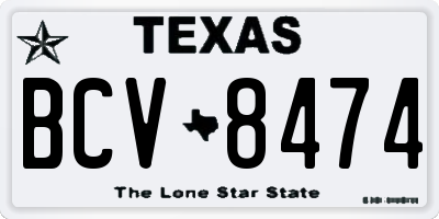 TX license plate BCV8474