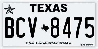TX license plate BCV8475