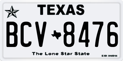 TX license plate BCV8476