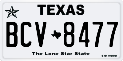TX license plate BCV8477