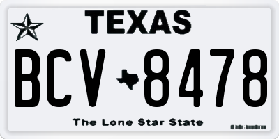 TX license plate BCV8478