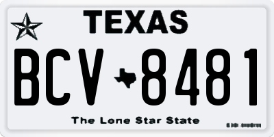 TX license plate BCV8481