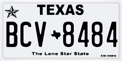 TX license plate BCV8484
