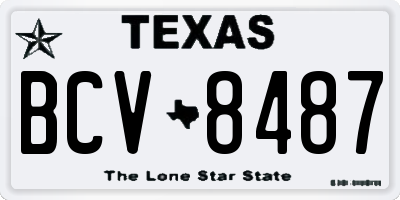TX license plate BCV8487