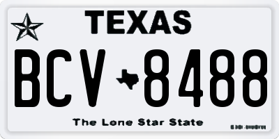 TX license plate BCV8488