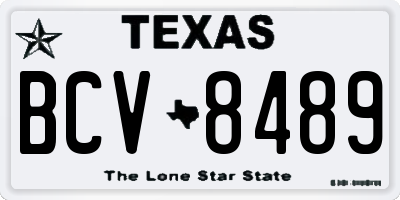 TX license plate BCV8489