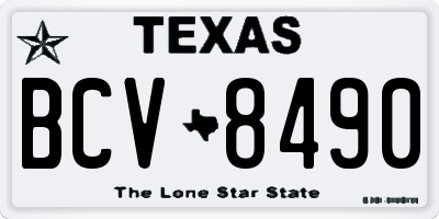 TX license plate BCV8490