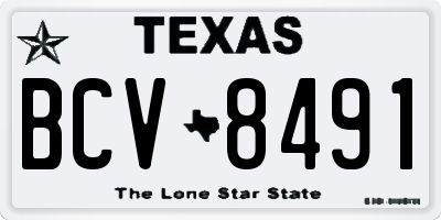 TX license plate BCV8491