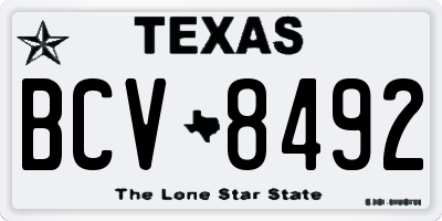 TX license plate BCV8492