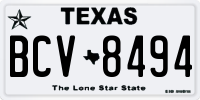 TX license plate BCV8494