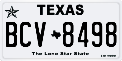 TX license plate BCV8498